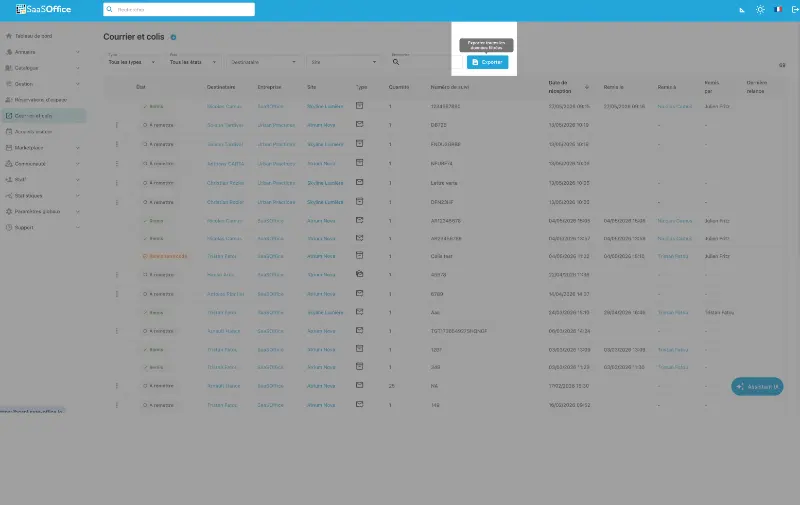 Étape 5, export BI